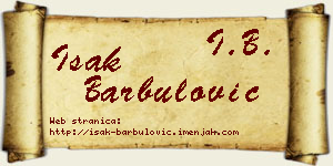 Isak Barbulović vizit kartica